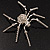 Jumbo Diamante 8 Legged Spider Brooch (Silver Tone Metal) - view 4