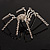 Jumbo Diamante 8 Legged Spider Brooch (Silver Tone Metal) - view 7