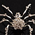 Jumbo Diamante 8 Legged Spider Brooch (Silver Tone Metal) - view 5