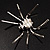 Jumbo Diamante 8 Legged Spider Brooch (Silver Tone Metal) - view 6