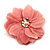 Large Dusty Pink Jewelled Fabric Flower Brooch -19cm Diameter - view 8