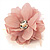 Large Dusty Pink Jewelled Fabric Flower Brooch -19cm Diameter - view 10