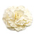 Oversized White Fabric Rose Brooch - 18cm Diameter - view 4