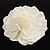 Oversized White Fabric Rose Brooch - 18cm Diameter