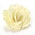Oversized White Fabric Rose Brooch - 18cm Diameter - view 7