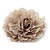 Oversized Light Grey Silk Fabric Rose Brooch - 16cm Diameter - view 9