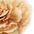 Oversized Camel Colour Silk Fabric Rose Brooch - 16cm Diameter - view 4