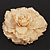 Oversized Camel Colour Silk Fabric Rose Brooch - 16cm Diameter - view 10