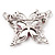 Fuchsia Diamante Butterfly Brooch (Silver Tone) - view 5