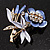 Violet Enamel Crystal Bunch Of Flowers Brooch (Gold Tone) - view 6