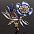 Violet Enamel Crystal Bunch Of Flowers Brooch (Gold Tone) - view 2