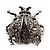 Black Crystal Ladybug Brooch (Silver Tone) - view 8
