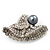 Diamante 'Sweet Little Hat' With Black Simulated Pearl Brooch (Silver Tone Metal) - view 8