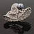 Diamante 'Sweet Little Hat' With Black Simulated Pearl Brooch (Silver Tone Metal) - view 7
