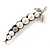 'Pea Pod' Crystal-Accented Brooch In Silver Tone Metal - view 4