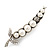 'Pea Pod' Crystal-Accented Brooch In Silver Tone Metal