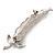 'Pea Pod' Crystal-Accented Brooch In Silver Tone Metal - view 3