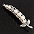 'Pea Pod' Crystal-Accented Brooch In Silver Tone Metal - view 9