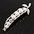 'Pea Pod' Crystal-Accented Brooch In Silver Tone Metal - view 10