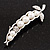 'Pea Pod' Crystal-Accented Brooch In Silver Tone Metal - view 11
