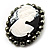 'Lady' Black & White Cameo Brooch - view 4