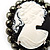 'Lady' Black & White Cameo Brooch - view 2