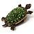 Green Crystal Turtle Brooch (Bronze Tone Metal) - view 10