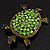 Green Crystal Turtle Brooch (Bronze Tone Metal) - view 8