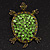 Green Crystal Turtle Brooch (Bronze Tone Metal) - view 6