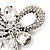 Statement Diamante Abstract Floral Brooch In Rhodium Plated Metal - 10cm Length - view 2