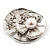 Diamante 'Lotus' Layered Floral Brooch In Rhodium Plated Metal - view 4