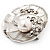 Diamante 'Lotus' Layered Floral Brooch In Rhodium Plated Metal - view 8