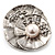 Diamante 'Lotus' Layered Floral Brooch In Rhodium Plated Metal - view 10
