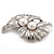 Abstract Simulated Pearl Floral Brooch In Rhodium Plated Metal - view 6
