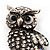 Antique Silver Crystal Owl Brooch - view 3