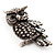 Antique Silver Crystal Owl Brooch - view 4