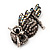 Antique Silver Crystal Owl Brooch - view 5
