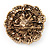 Spectacular Brown Dimensional Rose Brooch (Antique Gold Tone) - view 8