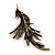 Sparkling Multicoloured Crystal Fire-Bird Brooch (Antique Gold Tone Metal) - view 6