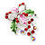 Red/Green Crystal Grapes And Bow Brooch (Silver Tone) - view 3