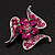 Dazzling Fuchsia Crystal Floral Brooch - view 2