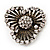 Vintage 3-Petal Flower Diamante Brooch In Bronze Metal - view 3