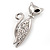Stylish Diamante Kitty Brooch In Rhodium Plated Metal - view 5