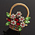 Multicoloured Diamante 'Basket With Flowers' Brooch In Gold Plated Metal - view 7