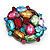 Large Multicoloured Dimensional Corsage Acrylic Brooch (Black Tone Metal) - view 6
