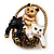 Cute 'Kittens In The Basket' Brooch In Gold Plated Metal - view 4