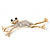 'Leaping Frog' Crystal 2-Tone Brooch - view 8