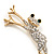 'Leaping Frog' Crystal 2-Tone Brooch - view 3