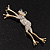 'Leaping Frog' Crystal 2-Tone Brooch - view 6