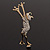 'Leaping Frog' Crystal 2-Tone Brooch - view 2